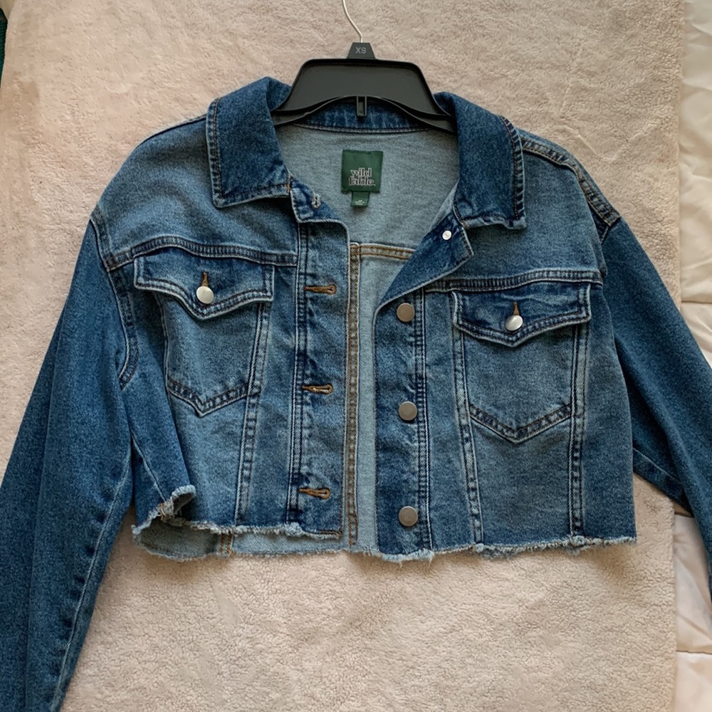 cropped jean jacket from “wild fable” in size xs